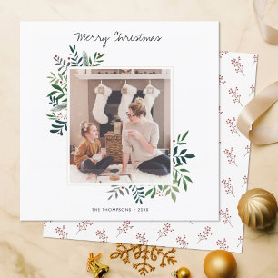 Festiva Tarjeta fotográfica navideña minimalista