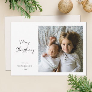 Festiva Tarjeta fotográfica navideña minimalista