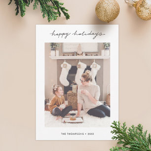 Festiva Tarjeta fotográfica navideña minimalista