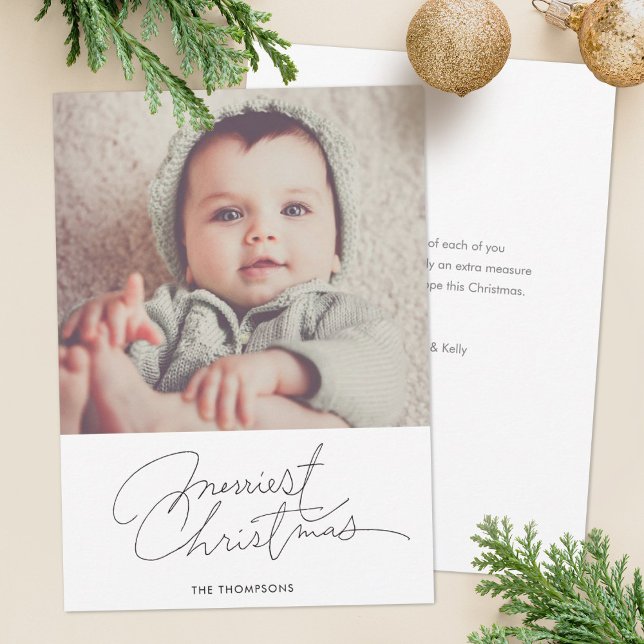 Festiva Tarjeta fotográfica navideña minimalista (Subido por el creador)