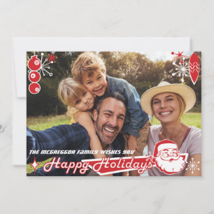 Festiva Tarjeta fotográfica navideña moderna de mediados d