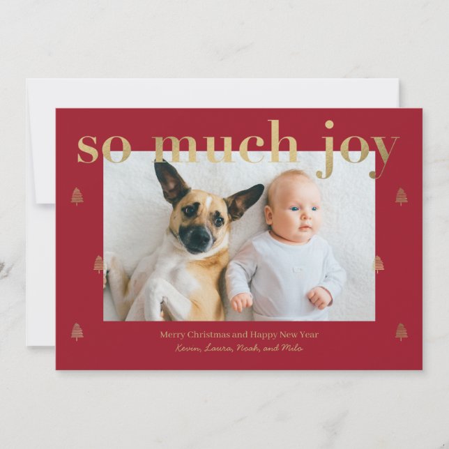 Festiva Tarjeta fotográfica navideña moderna de tanta aleg (Anverso)