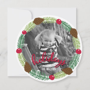 Festiva Tarjeta fotográfica navideña moderna para navidade