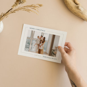 Festiva Tarjeta fotográfica navideña moderna y sencilla