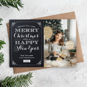 Festiva Tarjeta fotográfica navideña muy feliz