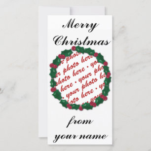 Festiva Tarjeta fotográfica navideña o etiqueta de regalo 