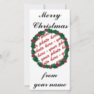 Festiva Tarjeta fotográfica navideña o etiqueta de regalo