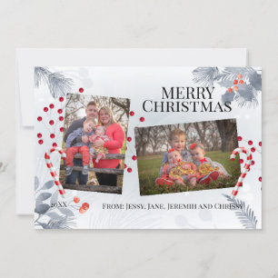 Festiva Tarjeta fotográfica navideña para flotación de inv