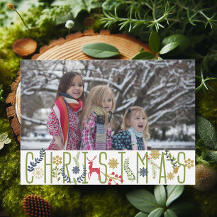 Festiva Tarjeta fotográfica navideña para Navidades