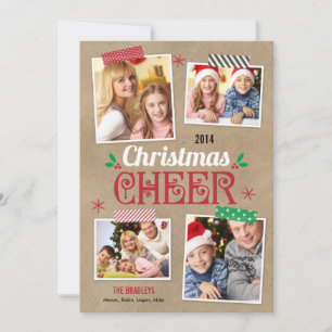 Festiva Tarjeta fotográfica navideña para Navidades artesa