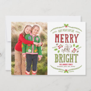 Festiva Tarjeta fotográfica navideña para Navidades brilla