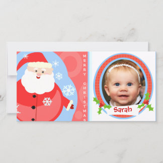 Festiva Tarjeta fotográfica navideña para niños divertidos