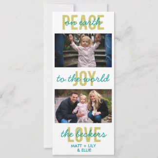 Festiva Tarjeta fotográfica navideña 'PeaceJoyLove'