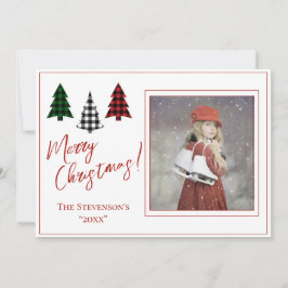 Festiva Tarjeta fotográfica navideña personalizada para na