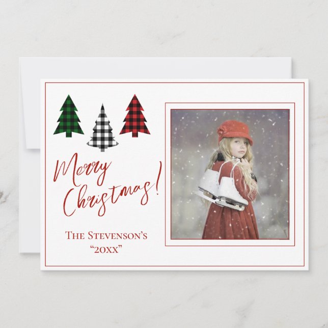 Festiva Tarjeta fotográfica navideña personalizada para na (Anverso)