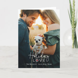 Festiva Tarjeta fotográfica navideña plegada de amor