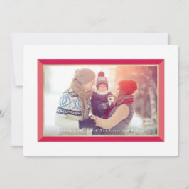 Festiva Tarjeta fotográfica navideña Red Modern Frame Land