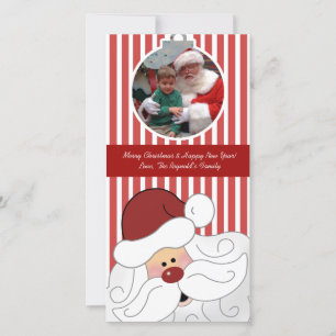 Festiva Tarjeta fotográfica navideña SANTA CLAUS 8x4