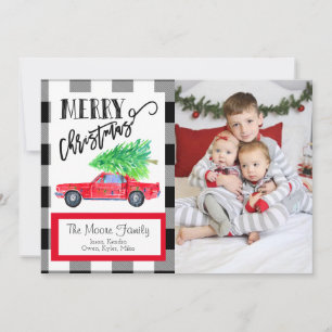 Festiva Tarjeta fotográfica navideña Vintang Mustang