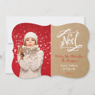 Festiva Tarjeta fotográfica Noel Rustic Vintage