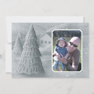 Festiva Tarjeta fotográfica Noel Tree azul