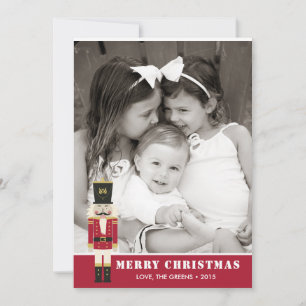 Festiva Tarjeta fotográfica Numcracker Merry Christmas Hol
