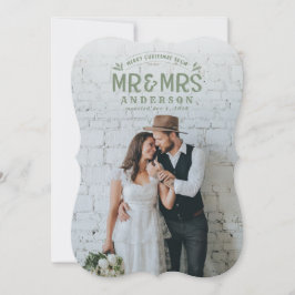 Festiva Tarjeta fotográfica para bodas de navidades casado