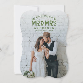 Festiva Tarjeta fotográfica para bodas de navidades casado