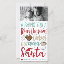 Festiva Tarjeta fotográfica para navidades - Santa, gallet