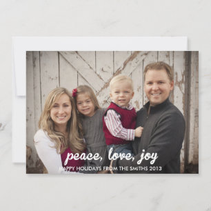 Festiva Tarjeta fotográfica Peave, Love and Joy Holiday 20