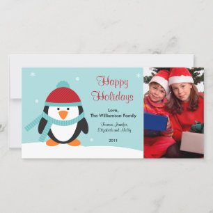 Festiva Tarjeta fotográfica Penguin 2011 para navidades