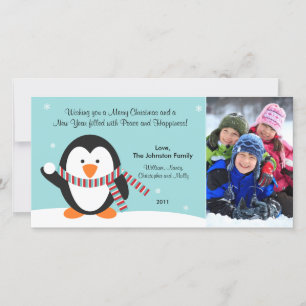 Festiva Tarjeta fotográfica Penguin 2011 para navidades