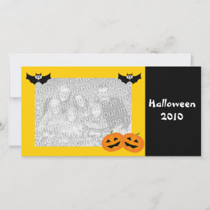 Festiva Tarjeta fotográfica personalizada de calabaza de H