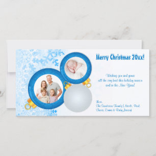 Festiva Tarjeta fotográfica personalizada de los Ornamento