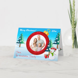 Festiva Tarjeta fotográfica personalizada de Ornamento de 