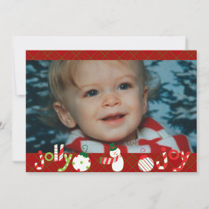 Festiva Tarjeta fotográfica personalizada Jolly and Joy