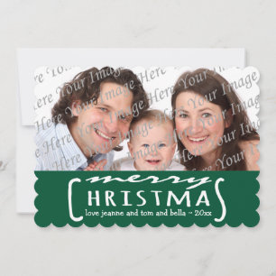 Festiva Tarjeta fotográfica personalizada Merry Christmas