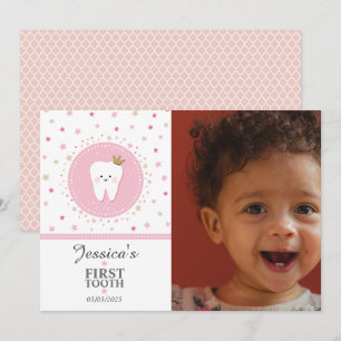 Festiva Tarjeta fotográfica personalizada para bebé dental