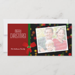 Festiva tarjeta fotográfica personalizada para navidades
