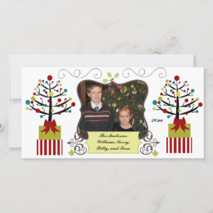 Festiva Tarjeta fotográfica Personalizado de árboles decor