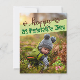 Festiva Tarjeta fotográfica personalizado St Patrick's Day