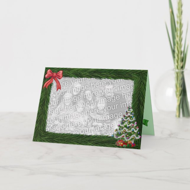 Festiva Tarjeta fotográfica Pine Frame para navidades (Anverso)