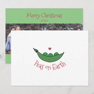 Festiva Tarjeta fotográfica plana "Peas on Earth"