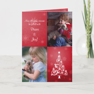 Festiva Tarjeta fotográfica plegada para Navidades brillan