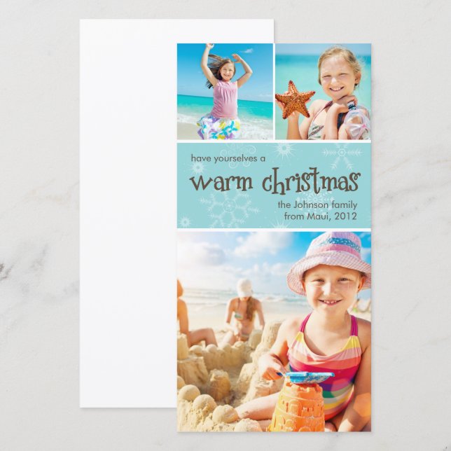 Festiva Tarjeta fotográfica Premium 4x8 para Navidades cál (Anverso / Reverso)