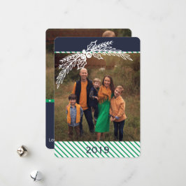 Festiva Tarjeta fotográfica Preppy Personalizada Dot Strip