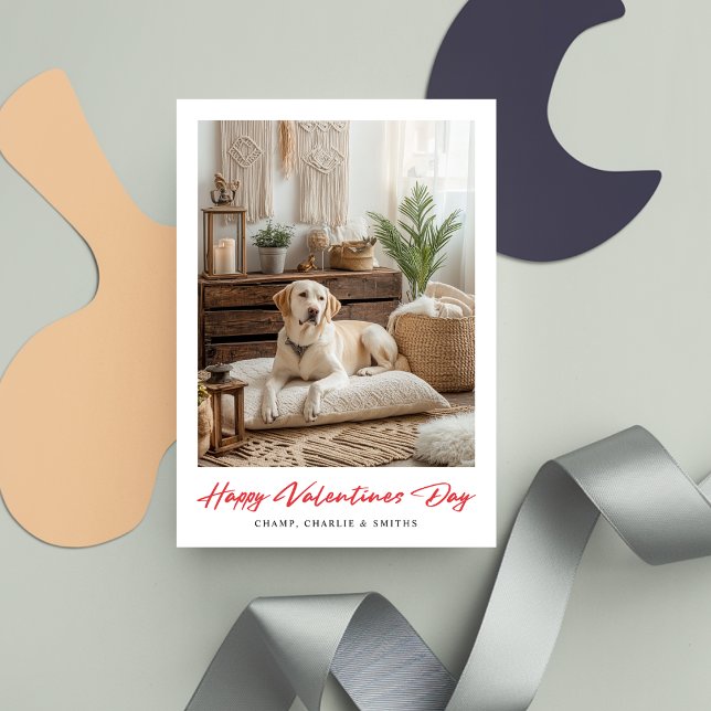 Festiva Tarjeta fotográfica Red Calligraphy Día de San Val (Subido por el creador)