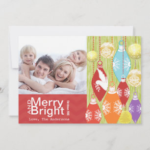 Festiva Tarjeta fotográfica Red Lime Retro Merry y Bright