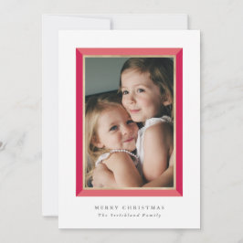 Festiva Tarjeta fotográfica Red Modern Frame Christmas