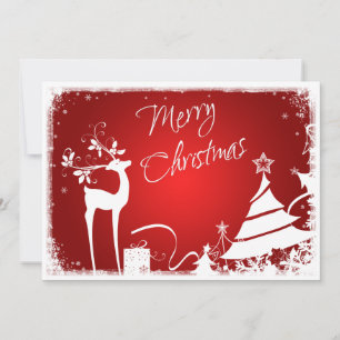 Festiva Tarjeta fotográfica Red, White Merry Christmas Tre